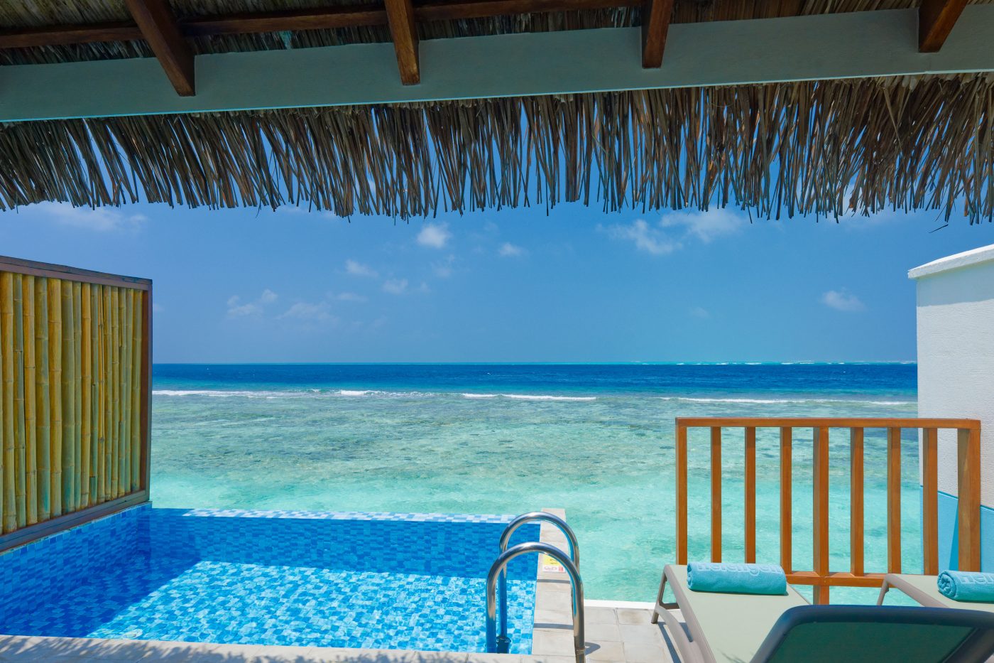 Lagoon Villa with Pool over the edge of the lagoon