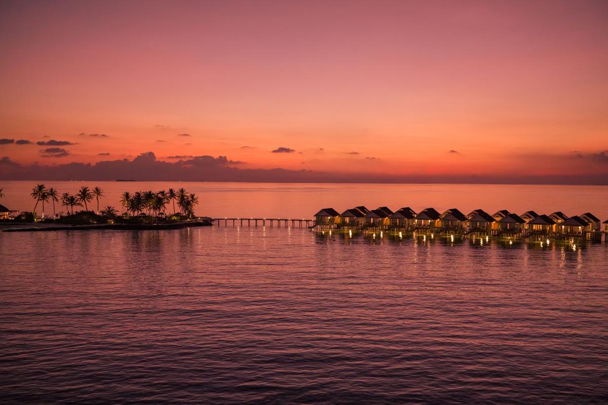 Nest Water Villas at sunset