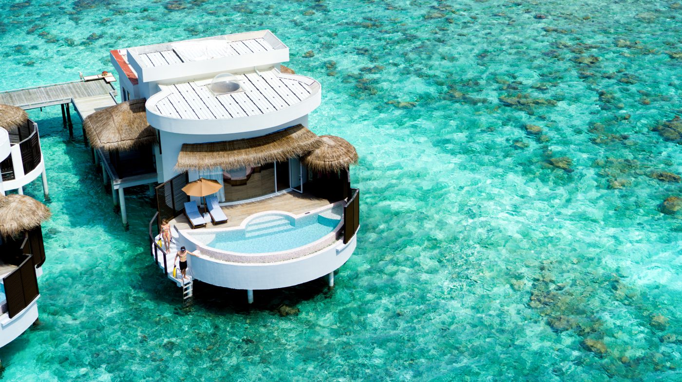 Honeymoon SELECT Ocean Villa from the air