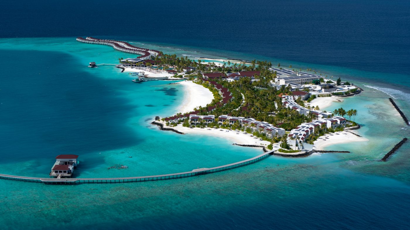 OBLU XPERIENCE Ailafushi seen from the air